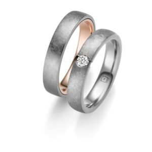 Eheringe Tantal Rotgold Eismatt TA15 & TA16
